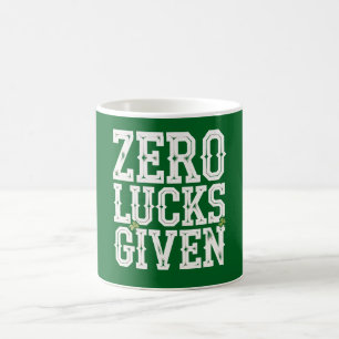 Taza De Café Cero Suerte Dada Divertido Día de San Patricio Irl