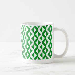 Taza De Café Cerrados alternos - Verde hierba y blanco