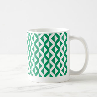 Taza De Café Cerrados en ZigZag alternos - Verde y Blanco de Ke