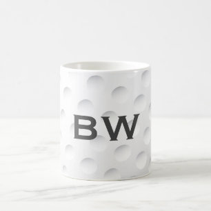Taza De Café Cerrar el Monograma de Golf