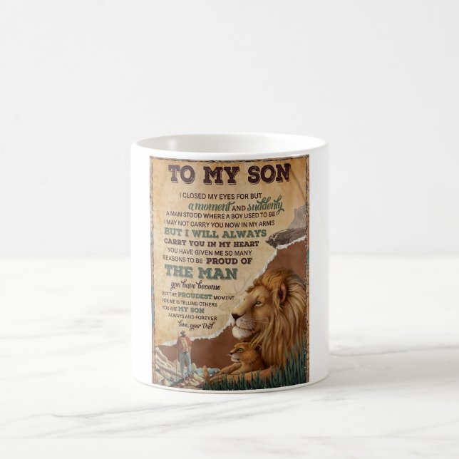 Taza De Café Cerré Los Ojos Por Un Momento -De Papá A Hijo (Centro)