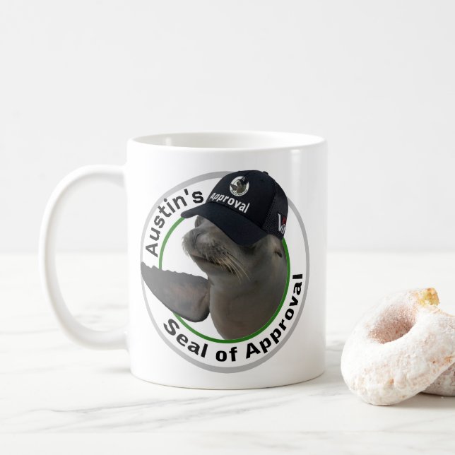 Taza De Café Certified Seal of Approval | Deadpan Seal Custom (Con donut)