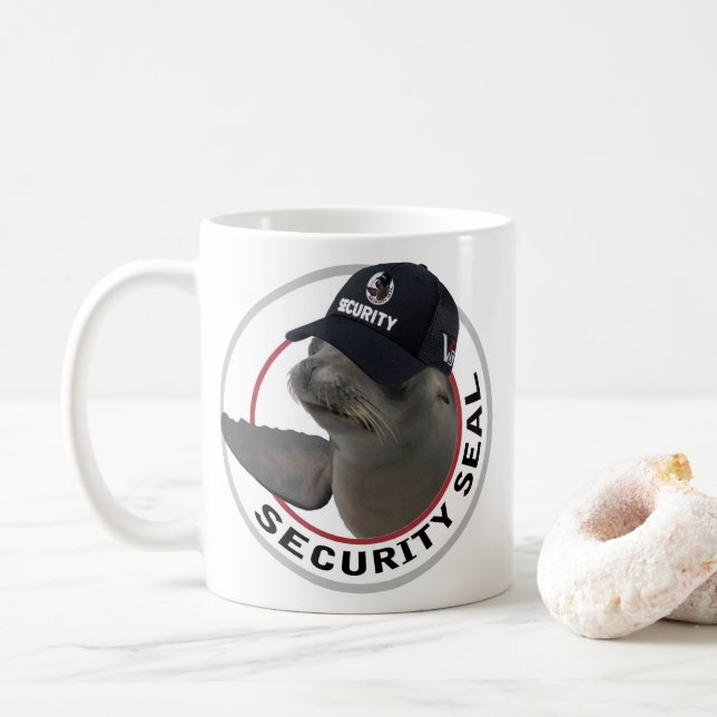 Taza De Café Certified Security Seal | Deadpan Seal (Con donut)