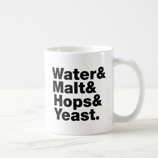 Taza De Café Cerveza = Agua y Malta y Hops y levadura. (Derecha)