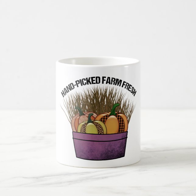 Taza De Café Cesta con tres calabazas (Centro)