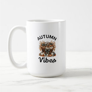 Taza De Café Cesta de calabaza de vibes de otoño