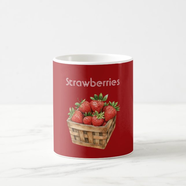 Taza De Café Cesta de Fresas Rojas (Centro)