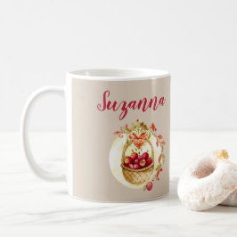 Taza De Café Cesta de Manzanas Rojas de Otoño