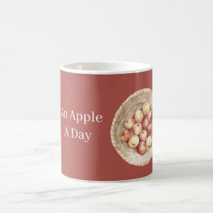 Taza De Café Cesta de una manzana al día