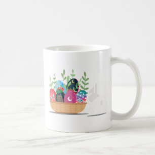 Taza De Café cesta del conejo de Pascua
