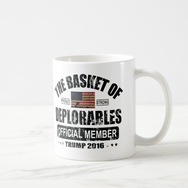 Taza De Café Cesta oficial del miembro de Deplorables (Derecha)