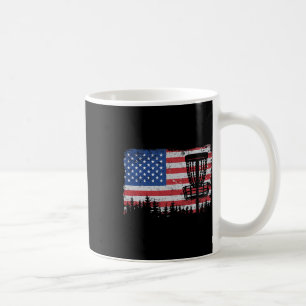 Taza De Café Cesto de disco de golf de bandera americana de EE.