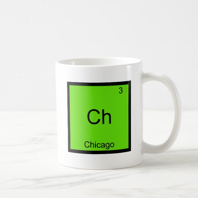 Taza De Café Ch - Chicago Funny Chemistry Element Symbol Tee (Derecha)