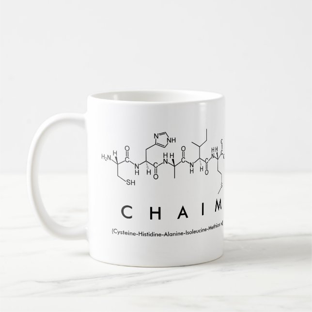 Taza De Café Chaim peptide nombre mug (Izquierda)