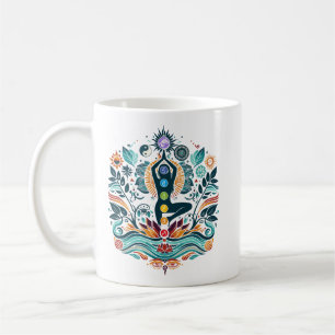 Taza De Café Chakras y energía cósmica - Arte espiritual de yog