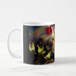 Taza De Café chaleco amarillo libertad que guia el pueblo