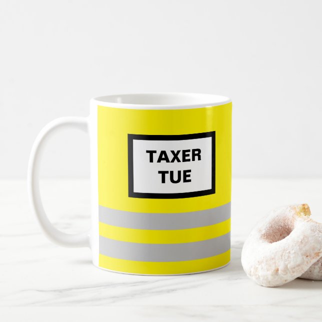 Taza De Café Chaleco Amarillo Mug (Con donut)