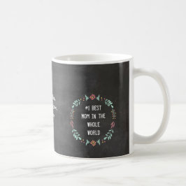 Taza De Café Chalkboard Floral Garland Mejor Mamá Mug