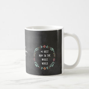 Taza De Café Chalkboard Floral Garland Mejor Mamá Mug