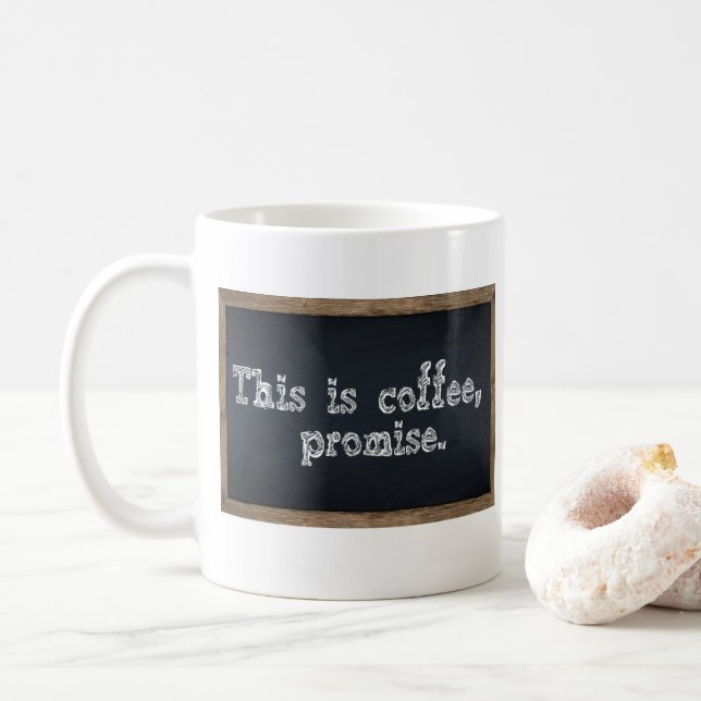 Taza De Café Chalkboard Mug Es Un Café. (Con donut)