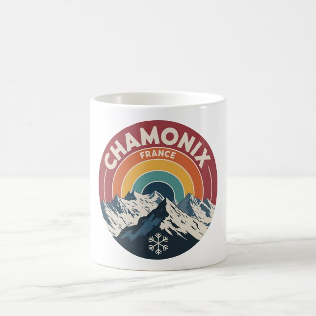 Taza De Café Chamonix France Retro Mountain Mug (Centro)