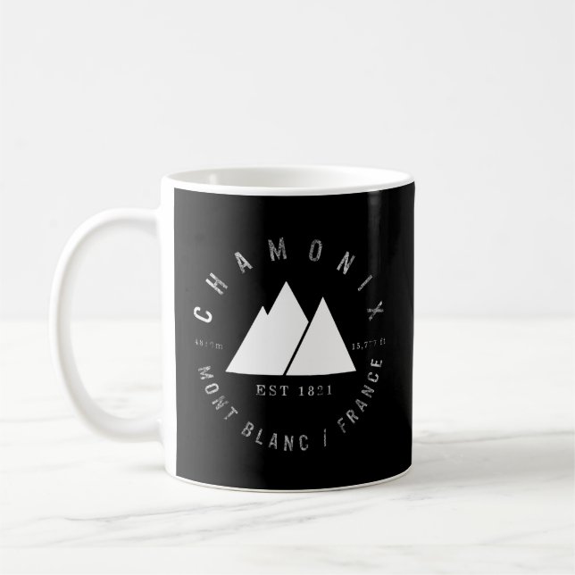 Taza De Café Chamonix Valley Mont Blanc Francia Esquí Snowboard (Izquierda)