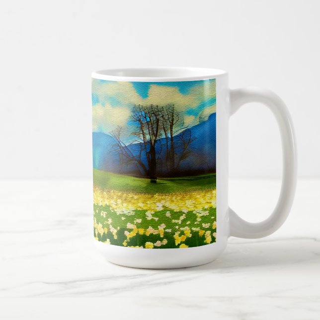Taza De Café Champ de jonquilles - peinture (Derecha)
