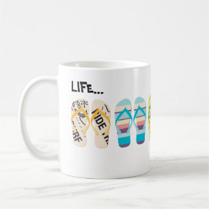 Taza De Café Chanclas de playa La vida es mejor en la playa.