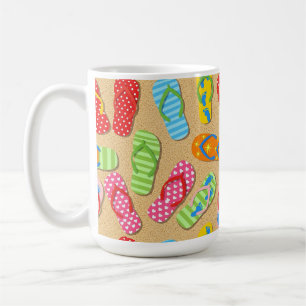 TAZA DE CAFÉ CHANCLAS DE VERANO COLORIDAS