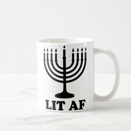Taza De Café Chanukah divertido af encendido menorah de Jánuca