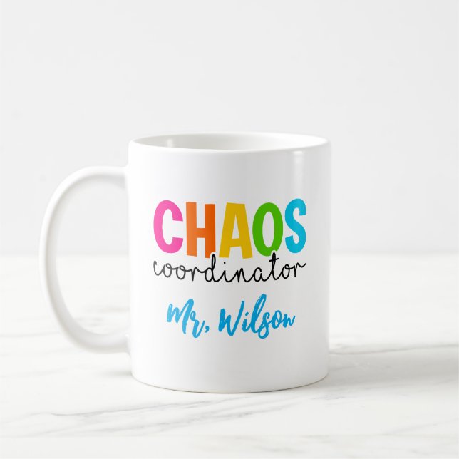 Taza De Café Chaos Coordinator Notebook – Funny Teacher Quote (Izquierda)