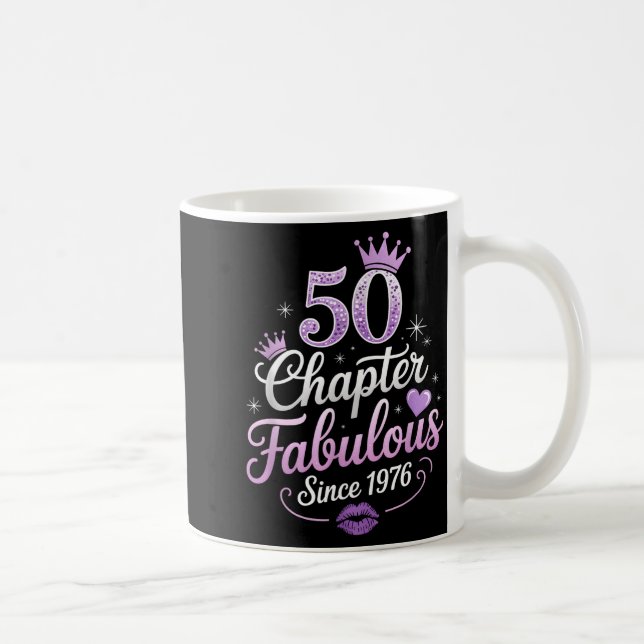 Taza De Café Chapter 50 Fabulous Since 1976 50th Birthday Queen (Derecha)