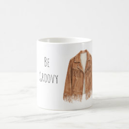 Taza De Café Chaqueta de cuero falso con flecos Be Groovy