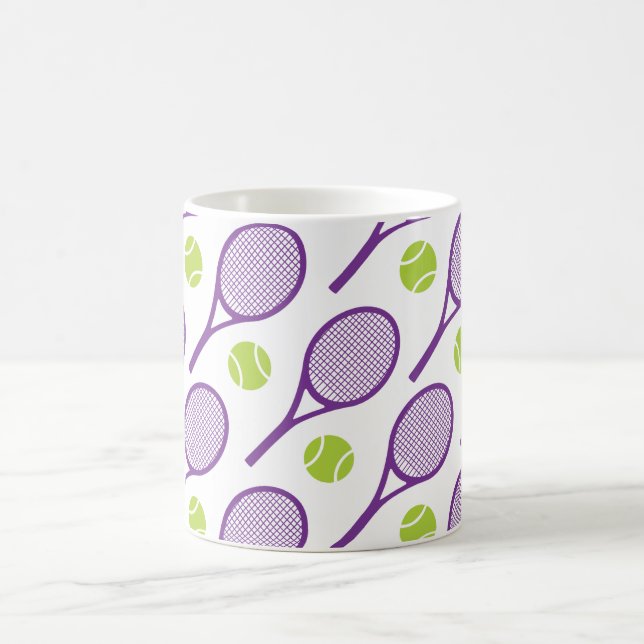 Taza De Café Chaquetas de tenis diagonales púrpuras (Centro)