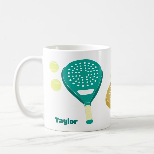 Taza De Café Chaquetas de tenis y bolas personalizadas (Izquierda)