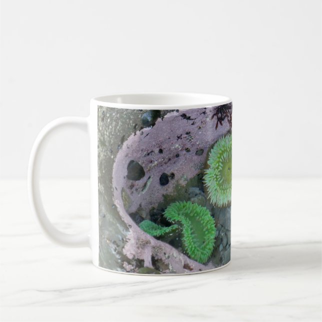 Taza De Café Charca de marea del Pacífico Noroeste con Anémonas (Izquierda)
