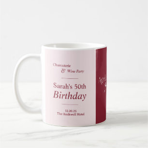 Taza De Café Charcutería y Vino Fiesta de Cumpleaños número 50 