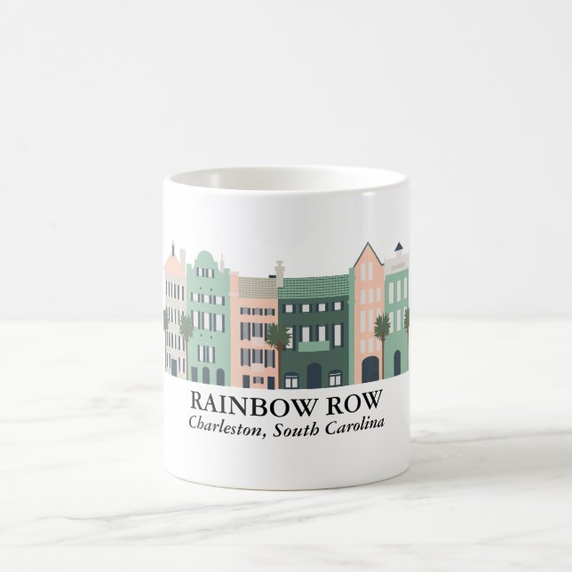 Taza De Café Charleston de Rainbow Row Carolina del Sur Mug (Centro)