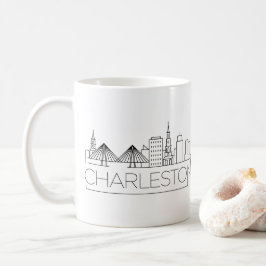 Taza De Café Charleston, SC| Línea estilizada de la ciudad