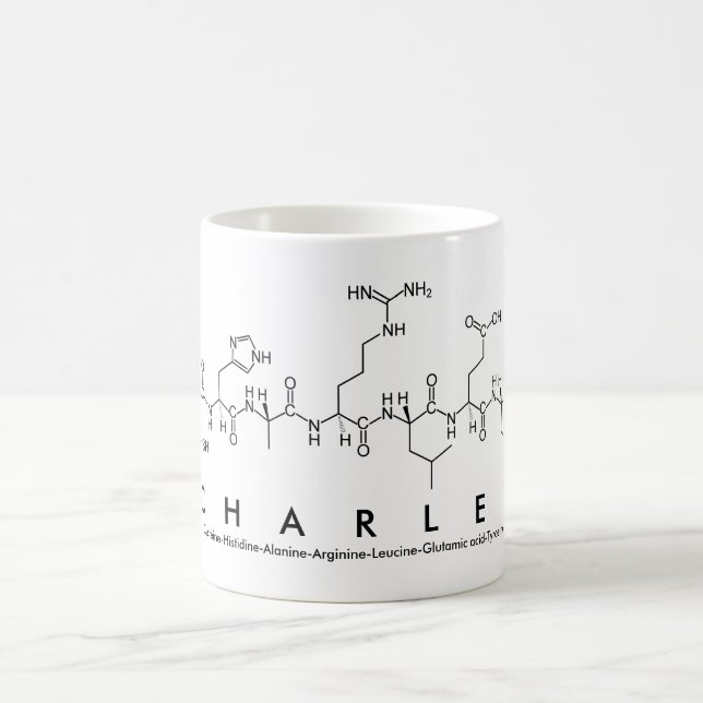 Taza De Café Charley peptide name mug (Centro)