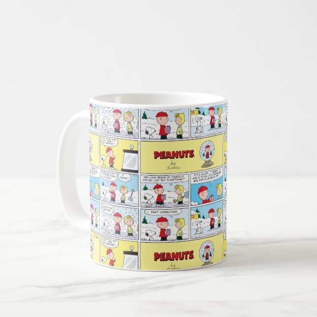 Taza De Café Charlie Brown | Bola de cristal con nieve (Anverso izquierdo)