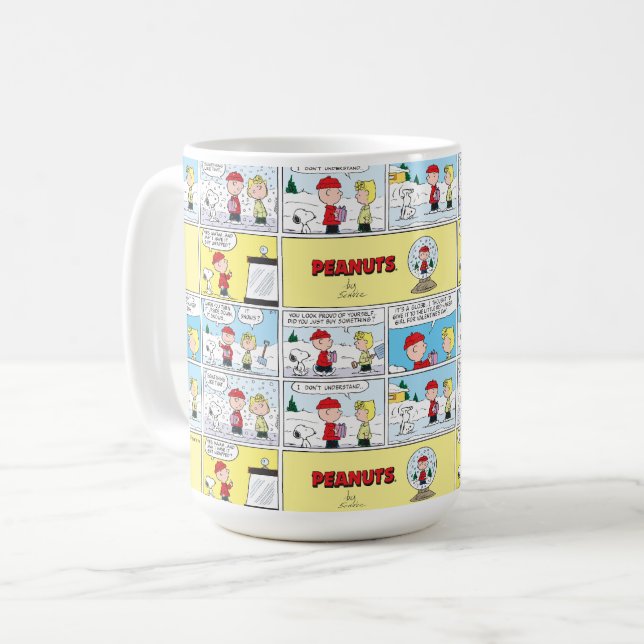 Taza De Café Charlie Brown | Bola de cristal con nieve (Anverso izquierdo)