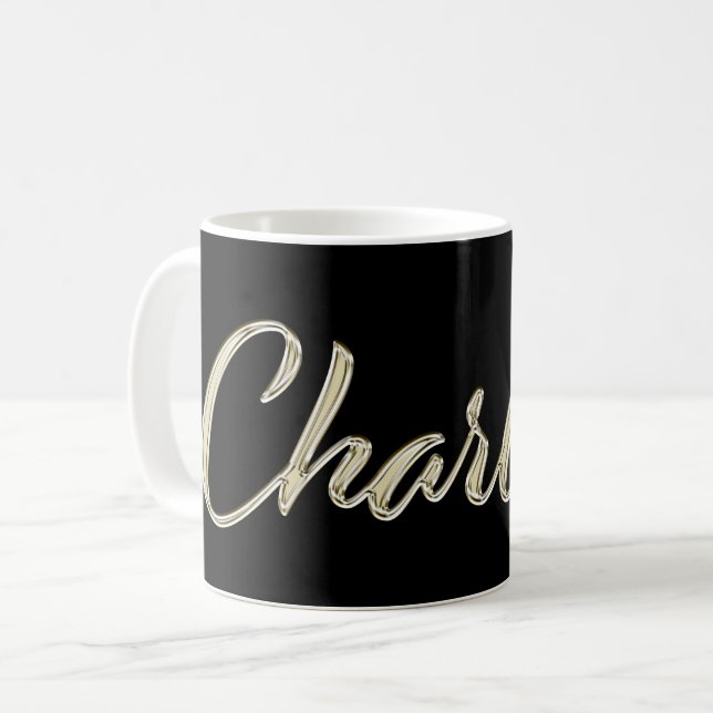 Taza De Café Charlotte white gold Handwriting Tasse Kaffeetasse (Anverso izquierdo)