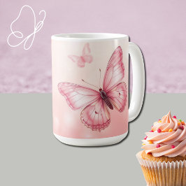 Taza De Café charming pink butterlies