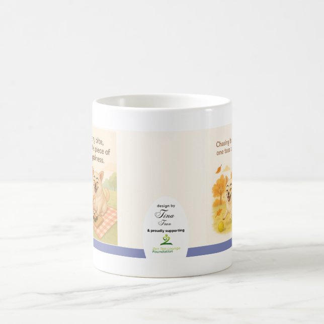 Taza De Café Chasing Happiness Dog Lover Mug by Tina Tran (Centro)