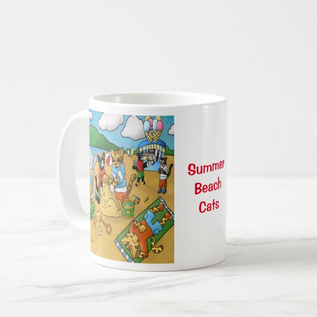 Taza De Café Chats de playa de verano (Anverso izquierdo)