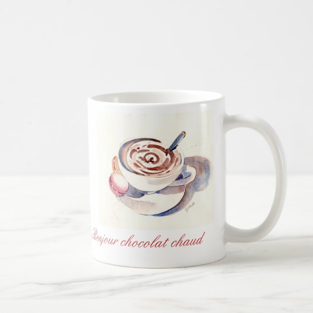 Taza De Café Chaud del chocolat de Bonjour (Derecha)