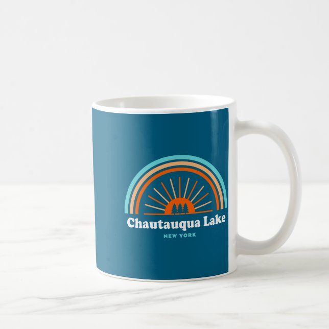 Taza De Café Chautauqua Lake New York Rainbow _1  (Derecha)