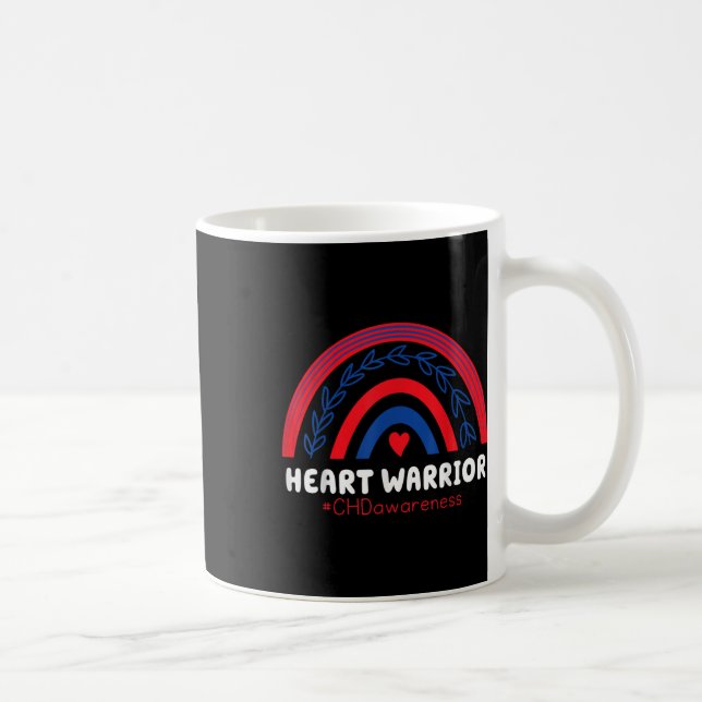 Taza De Café Chd Warrior Red &amp; Enfermedad Corazón Arcoiris  (Derecha)