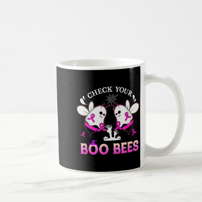 Taza De Café Check Your Boo Bees Funny Breast Cancer Halloween  (Derecha)